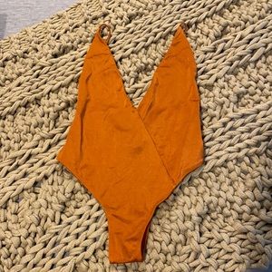 Rust one piece bathing suit